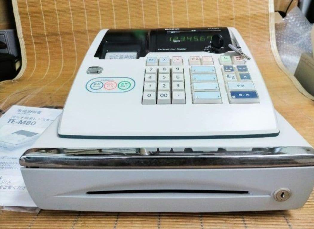 カシオレジスター　TE-M80　中古品　人気機種感熱紙　送料無料　753698