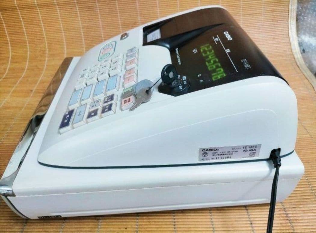 カシオレジスター　TE-M80　中古品　人気機種感熱紙　送料無料　753698