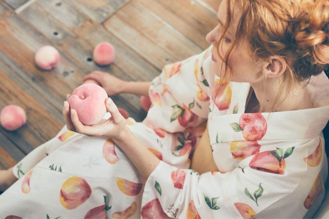 Maison de FLEUR 果音 白桃浴衣