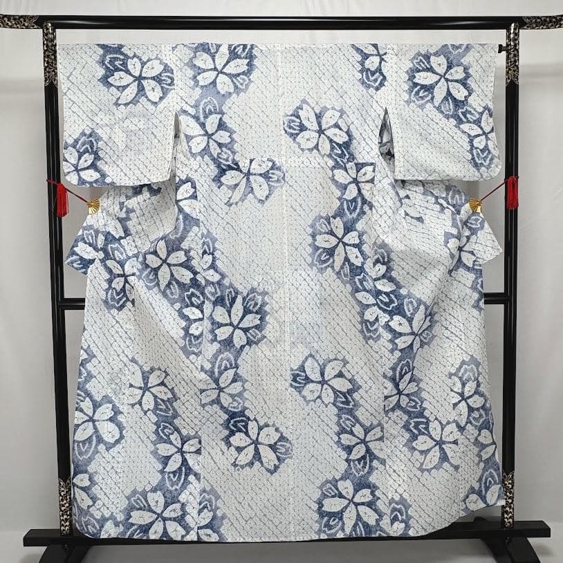 ゆりのはな　絞り浴衣　有松鳴海絞り　総絞り　浴衣　綿　絞り　浴衣　I101