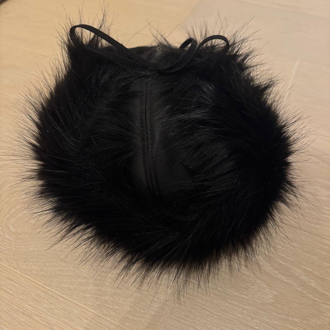 OPEN YY ファーキャップ　黒