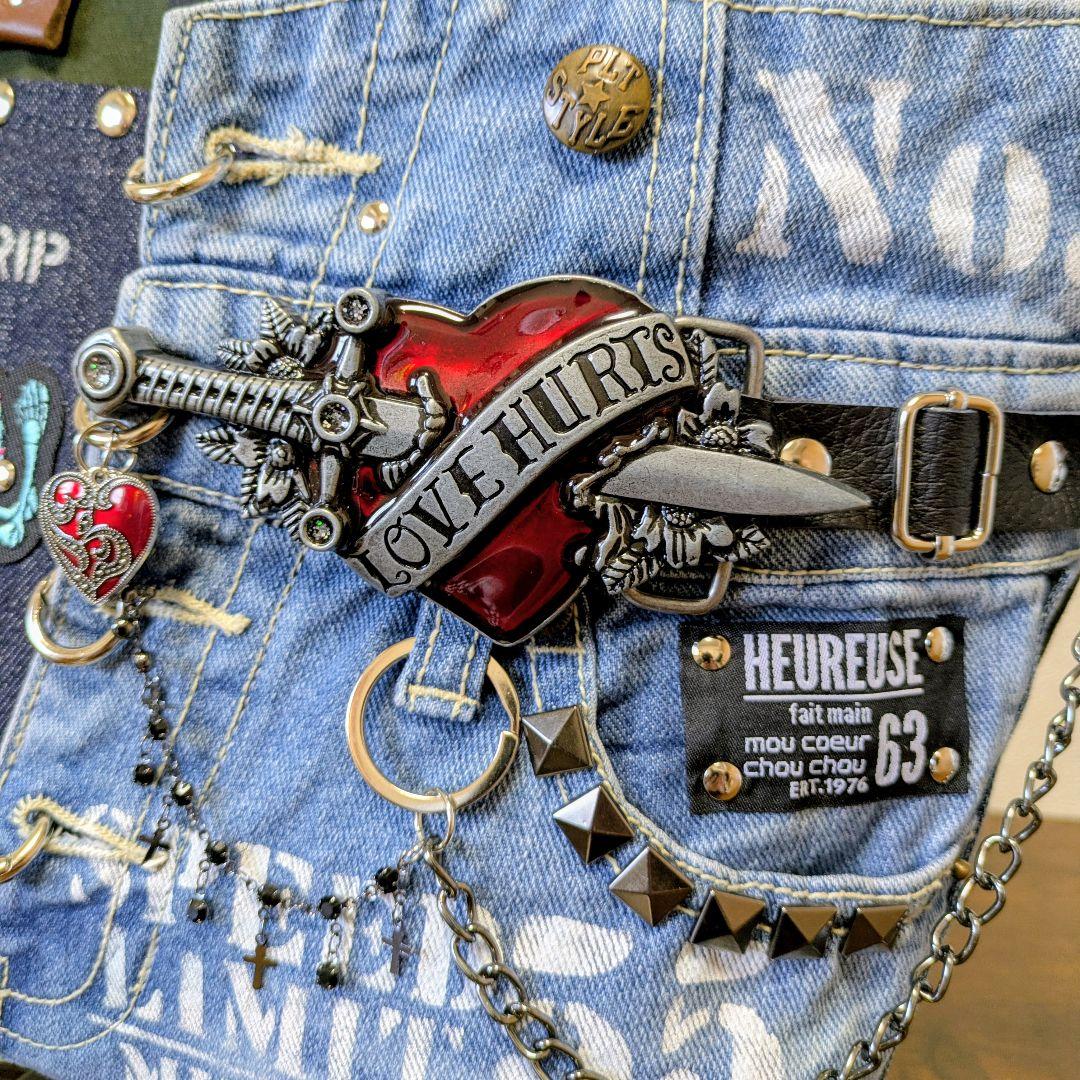 一点物｜デニムリメイク 2wayトート｜ポケットたくさん・ストラップ・底鋲付き