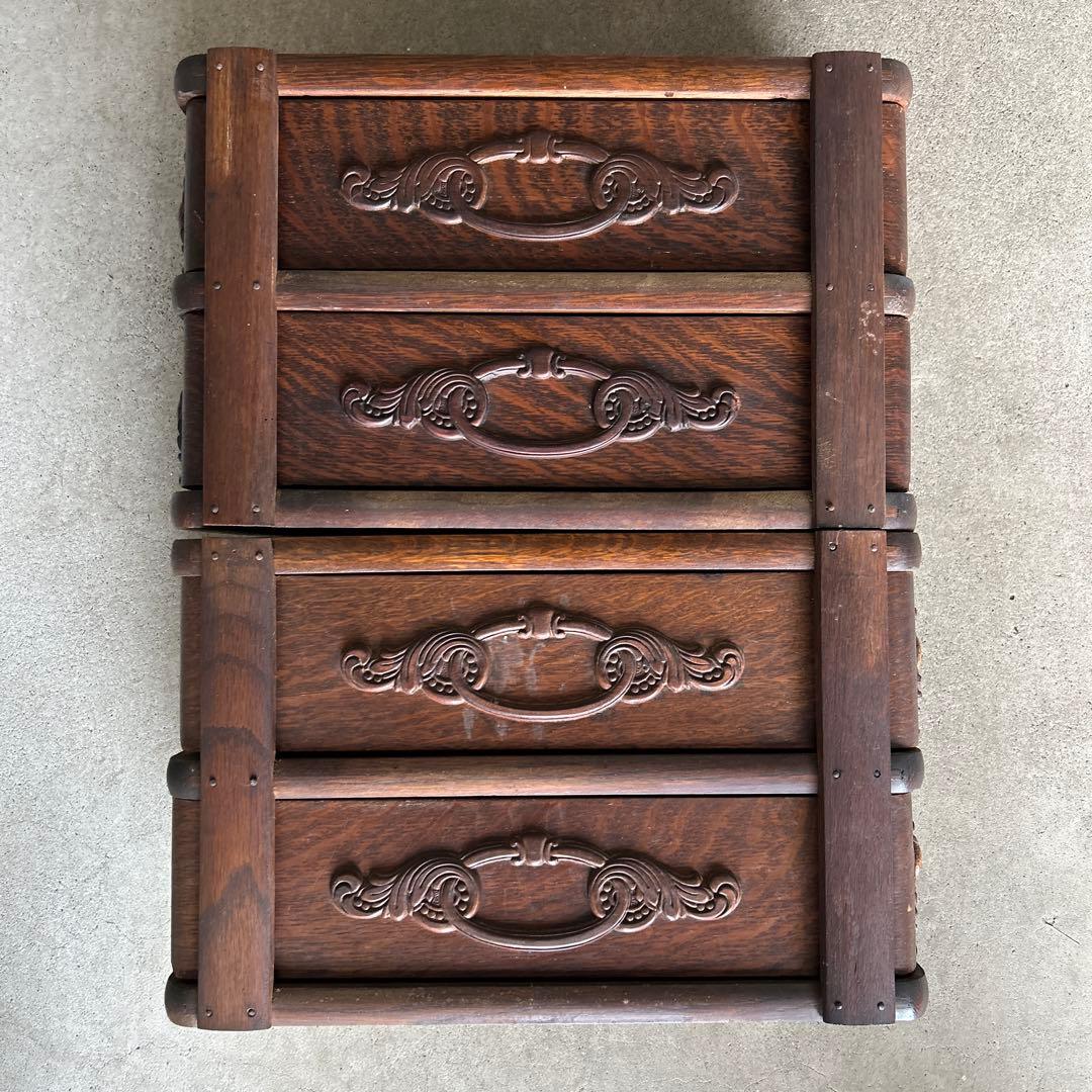 シンガーミシン　引き出し　2段　木製　レトロ　アンティーク　希少