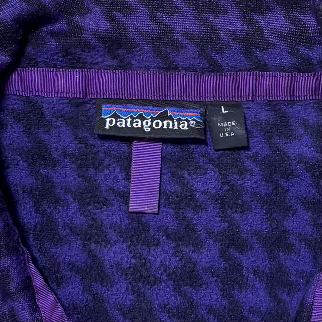 レア 90s Patagonia パタゴニア 千鳥格 シンチラ スナップT 総柄