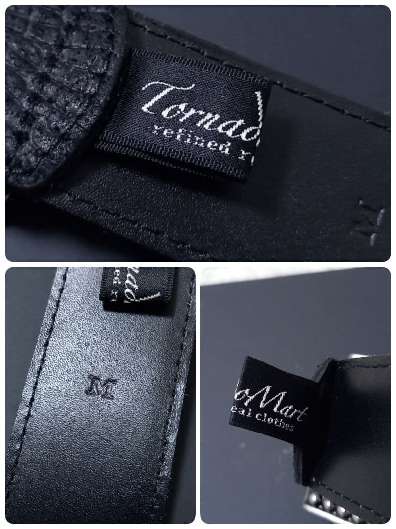 ●良品●　TORNADO MART　Y2K　チェーン　レザー　ベルト　シルバー