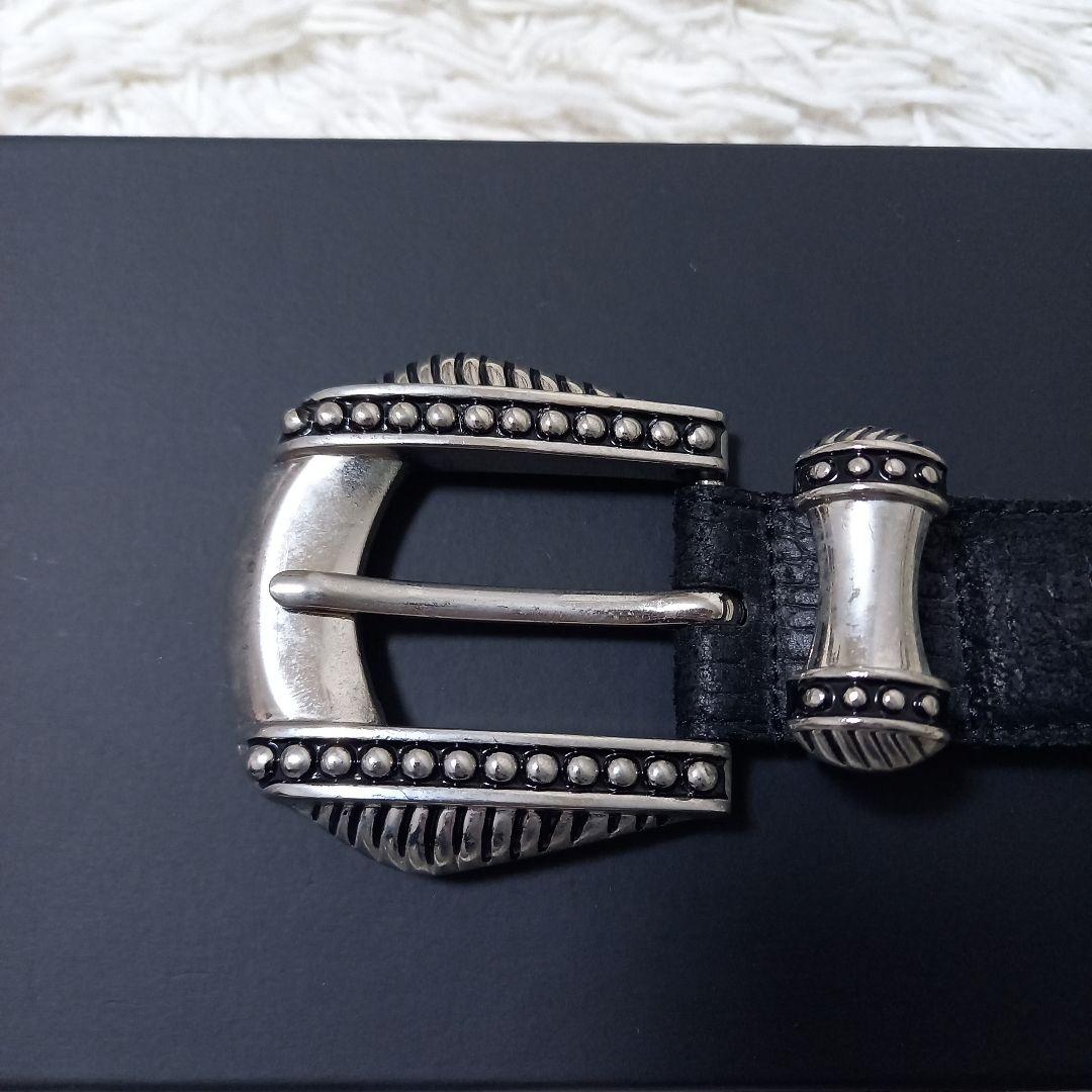 ●良品●　TORNADO MART　Y2K　チェーン　レザー　ベルト　シルバー