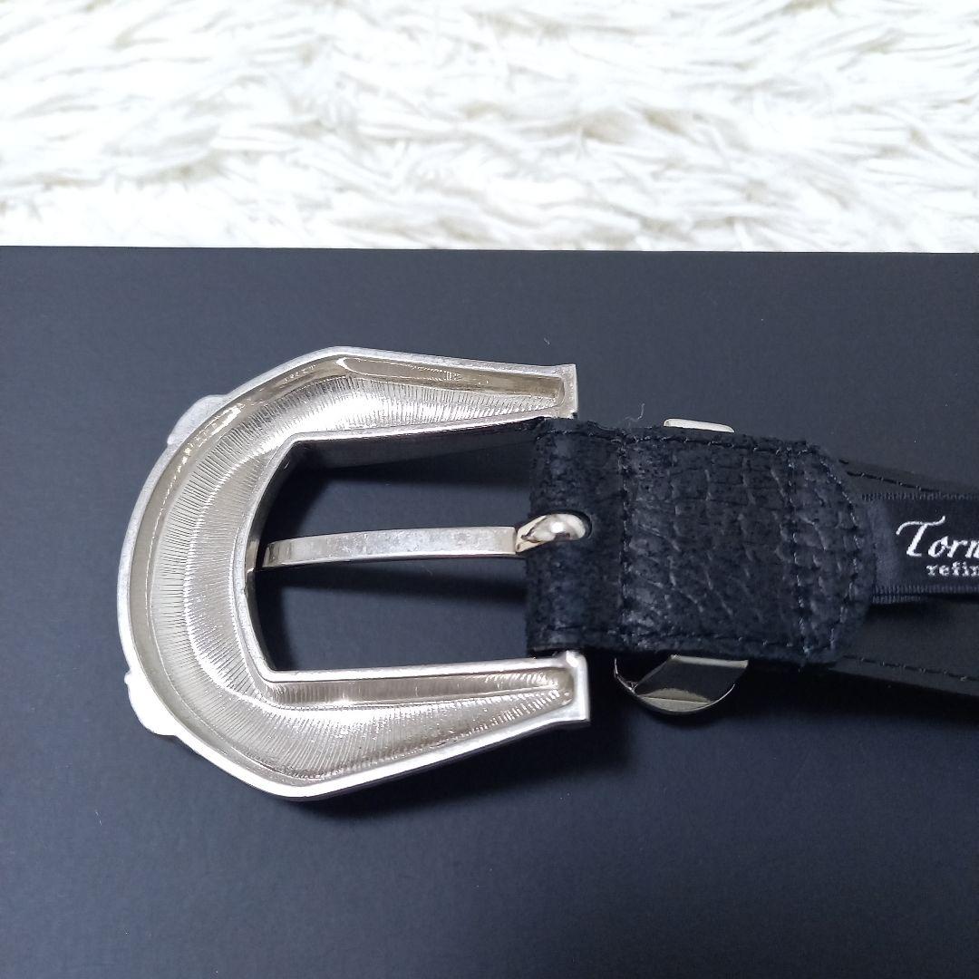 ●良品●　TORNADO MART　Y2K　チェーン　レザー　ベルト　シルバー