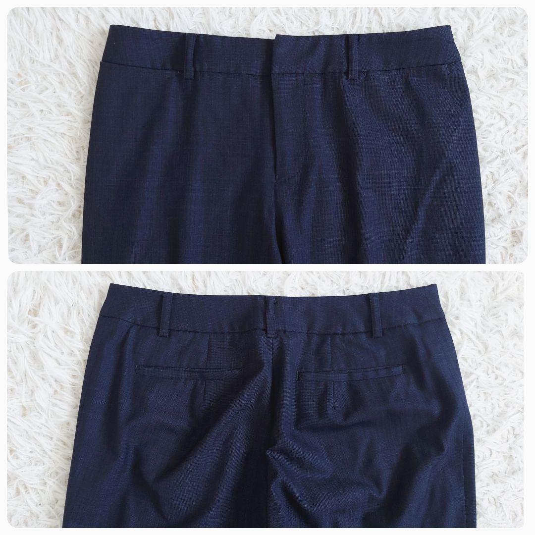 大きいサイズ　レミュー　パンツスーツ　ウォッシャブル　ネイビー　上11下13