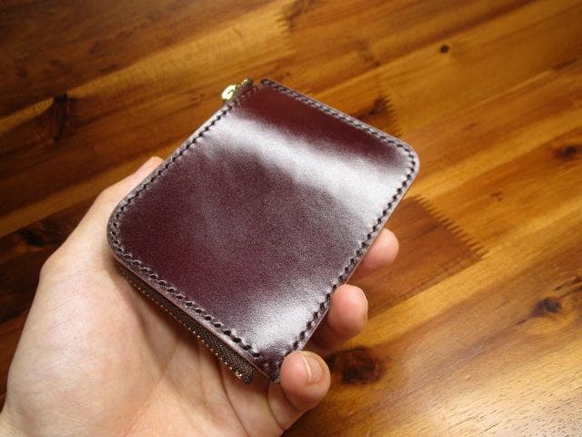 L字ファスナー ミニ財布 レーデルオガワ コードバン キャッシュレス ワイン 革