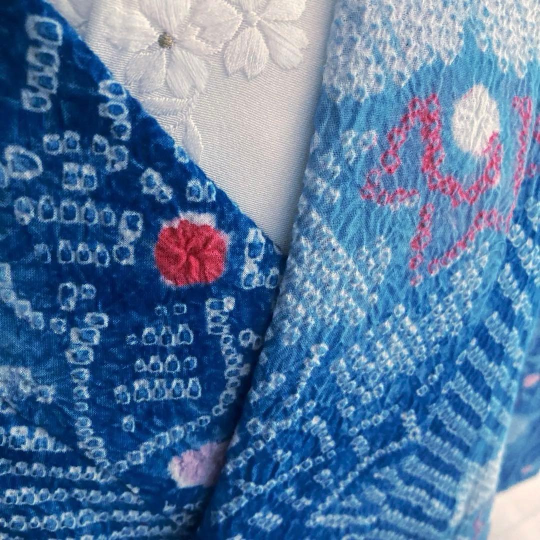 有松絞り　浴衣　鳴海絞り　未使用しつけ糸付　159cm 絞り浴衣　No.200