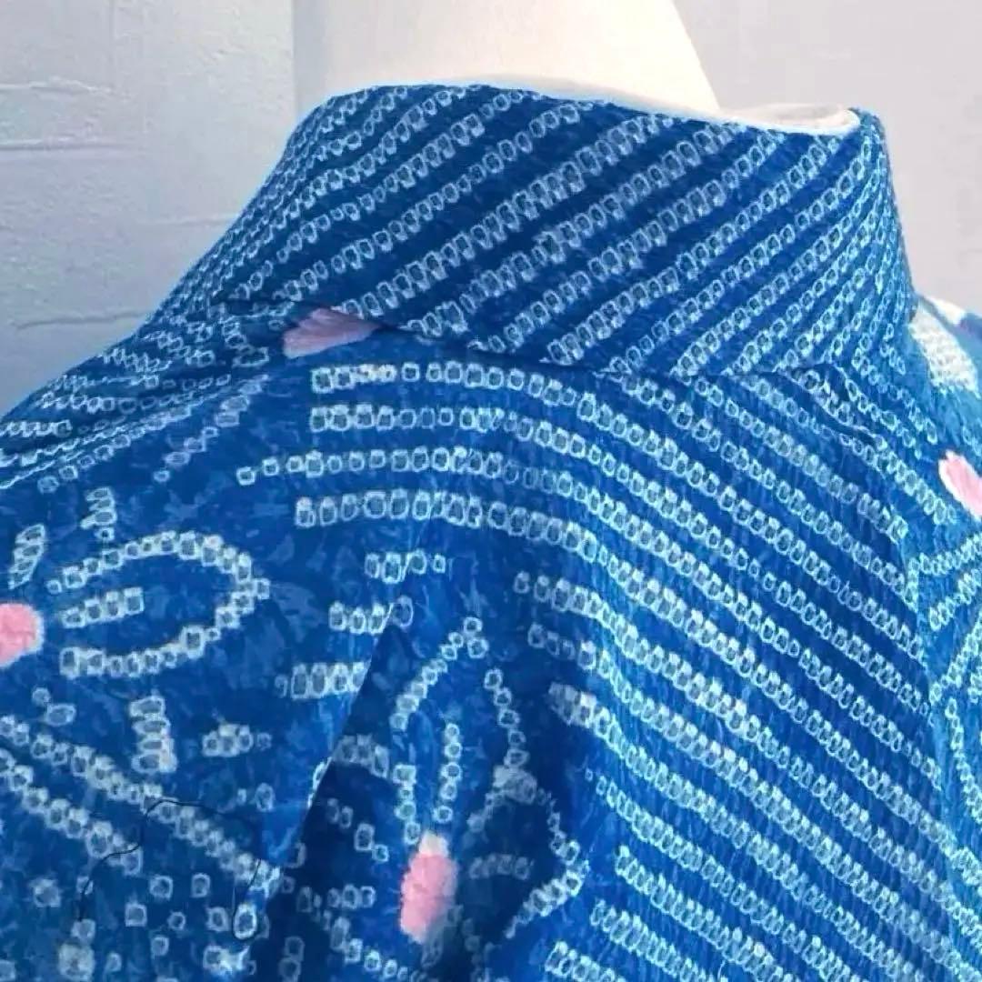 有松絞り　浴衣　鳴海絞り　未使用しつけ糸付　159cm 絞り浴衣　No.200