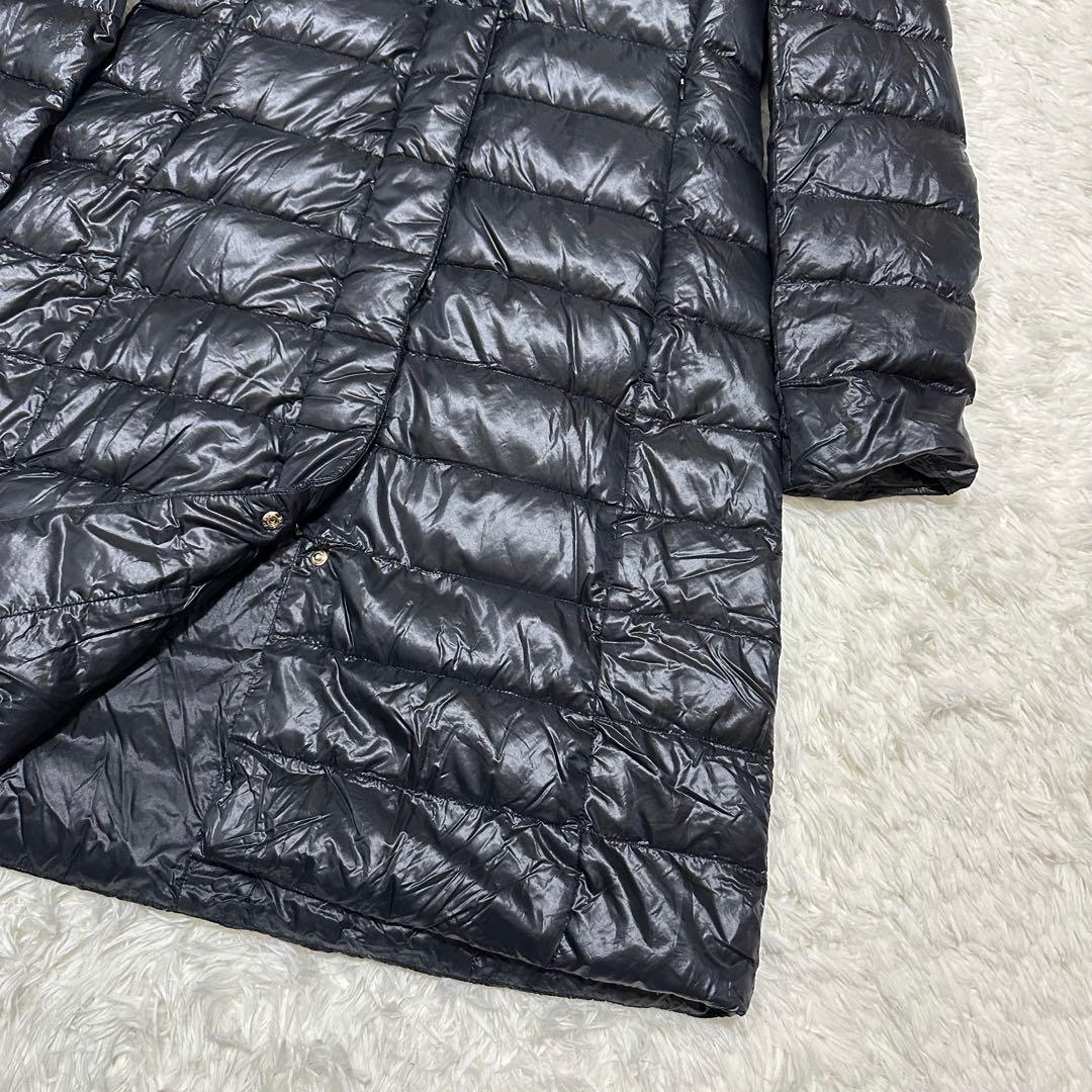 HERNO ダウンコート　ヘルノ　ブラック　タヌキファー　Aライン　ロング丈