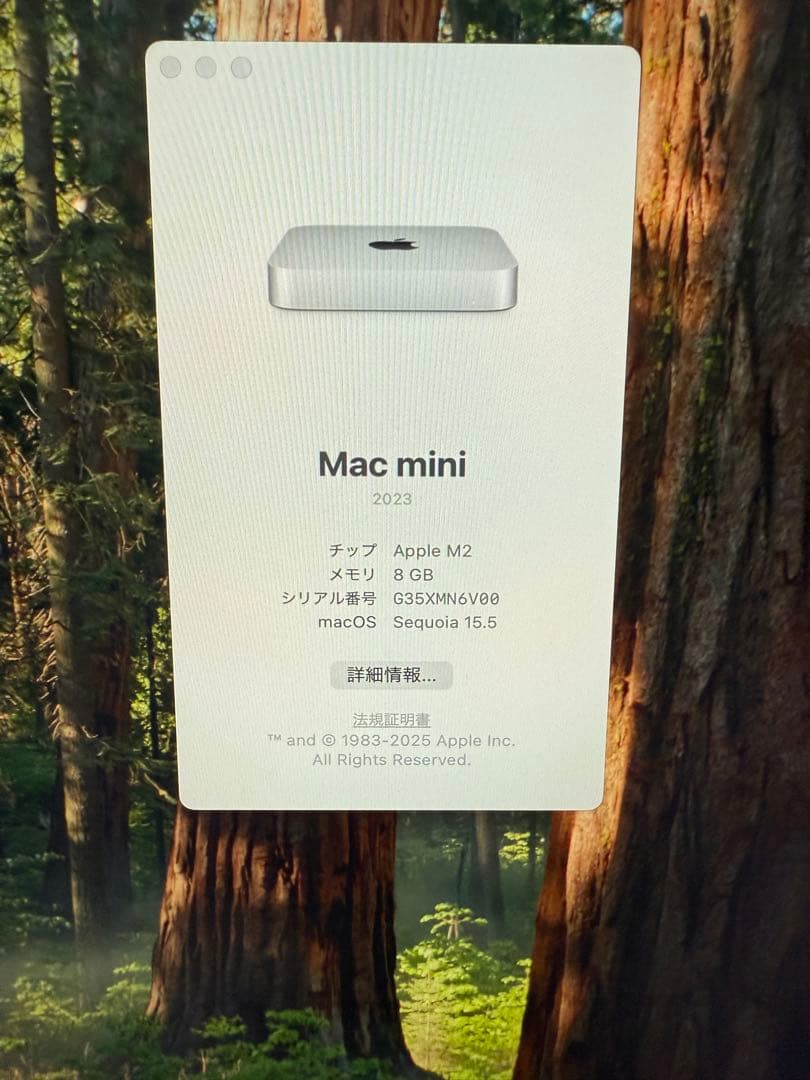 Mac mini M2 8GBユニファイドメモリ　256GB SSD