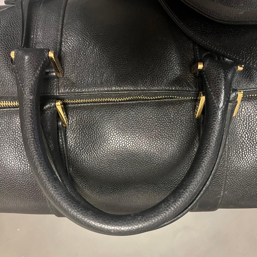 CHANEL シャネル ヴィンテージ　キャビアスキン　ボストンバッグ