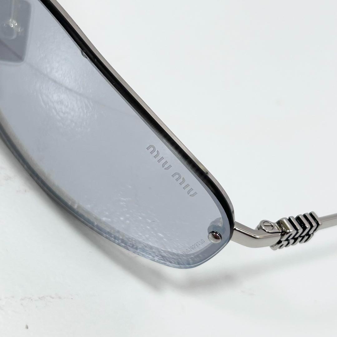y2k miumiu リムレス サングラス ミラーレンズ シルバー