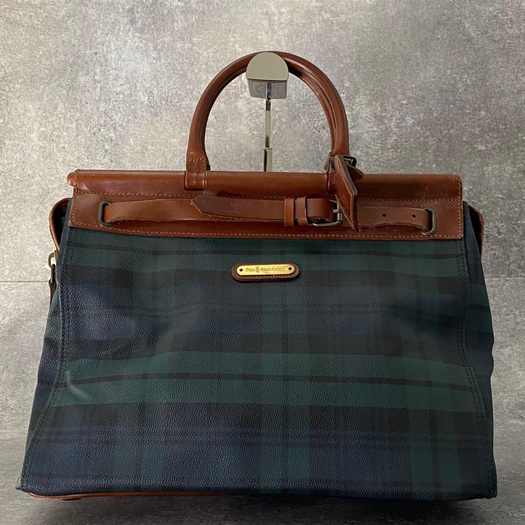 ポロラルフローレン ブラックウォッチ トートバッグ ドクターバッグ