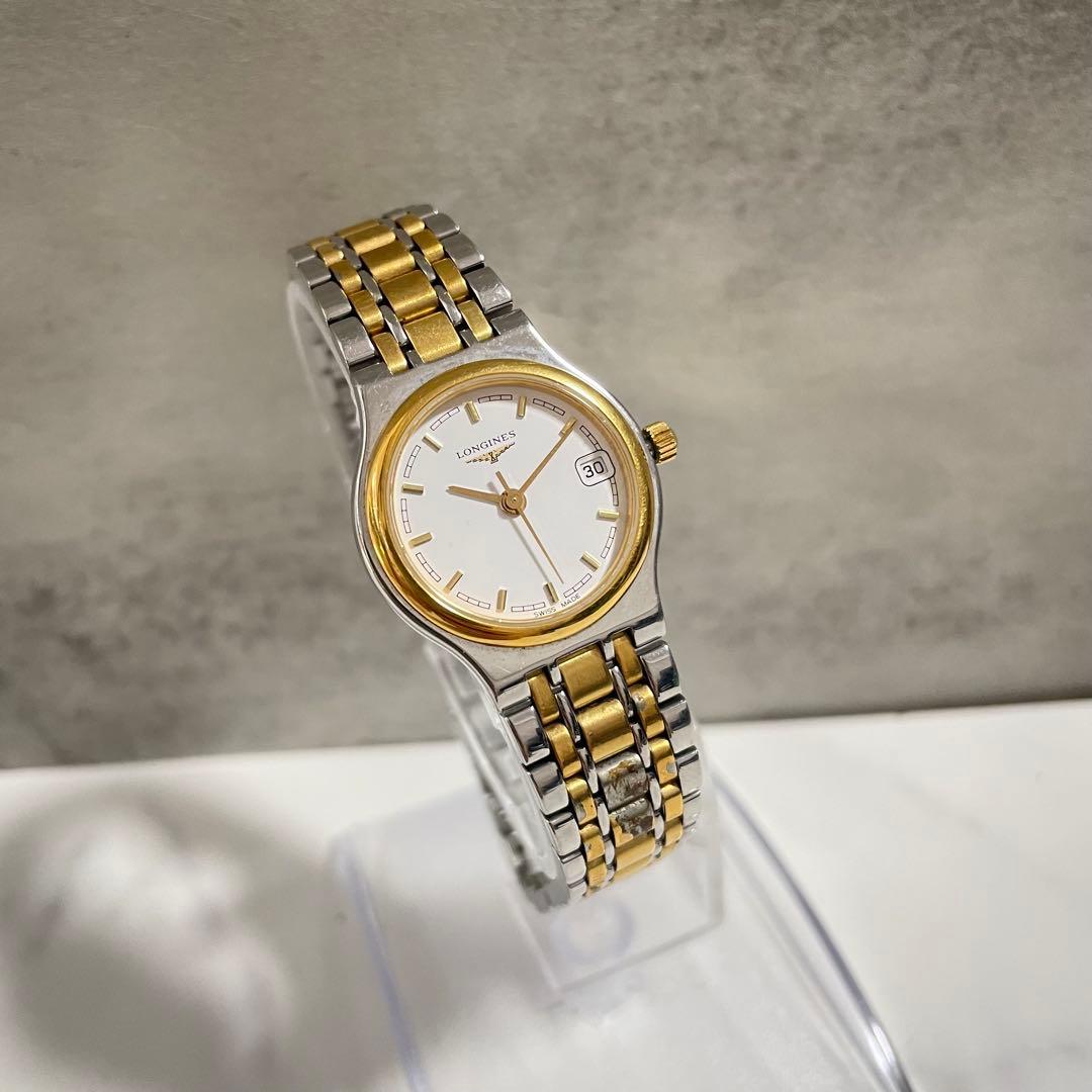 稼働品　LONGINES ロンジン　フラッグシップ　デイト　コンビカラー　腕時計