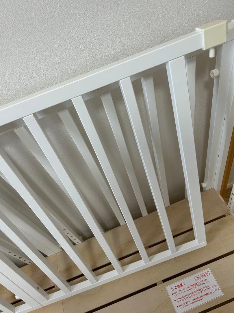 そいねーるⅢ ホワイト木製、布団セット、ベッドガード、サポートベルトあり