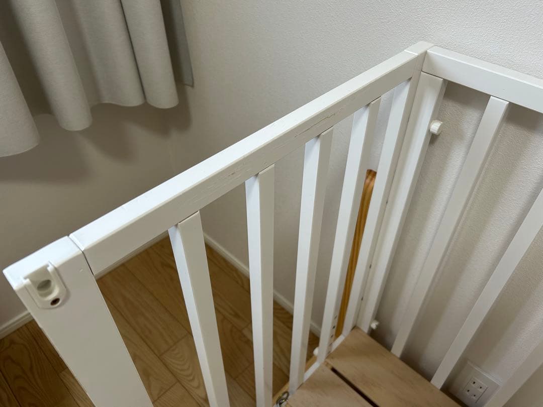 そいねーるⅢ ホワイト木製、布団セット、ベッドガード、サポートベルトあり