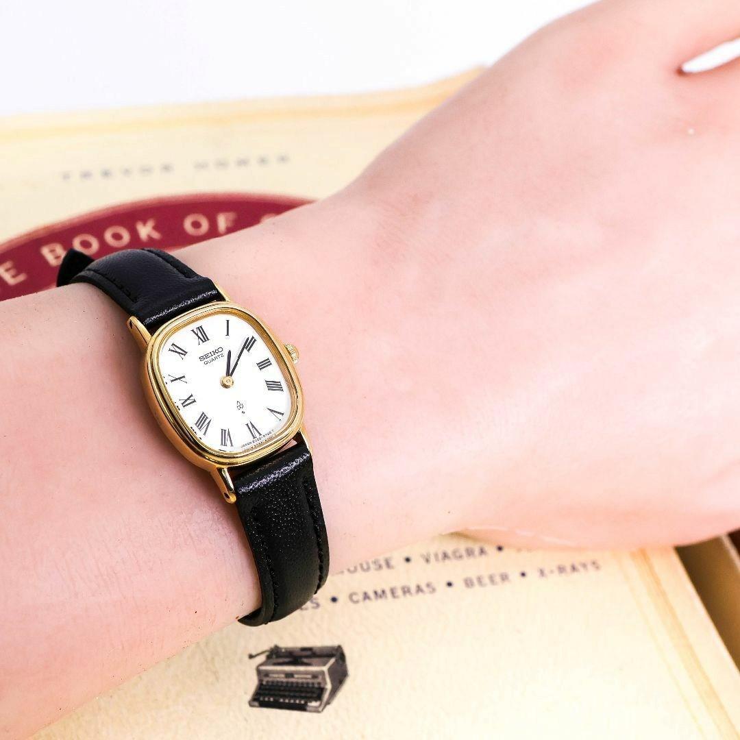 稼働 SEIKO 腕時計 14金 アンティーク 水晶マーク ローマン 858