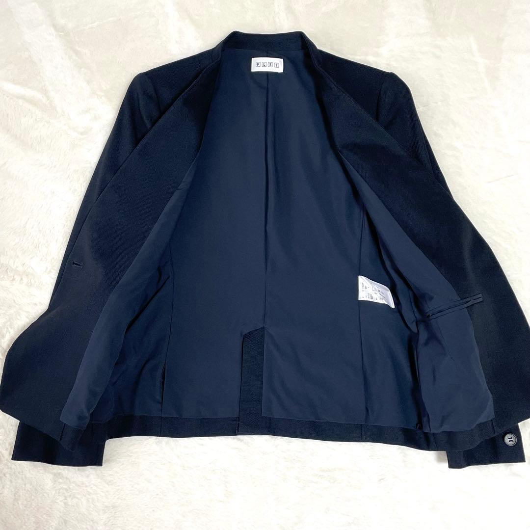美品 PLST プラステ　ノーカラー　セットアップ　パンツスーツ　カノコ生地 M