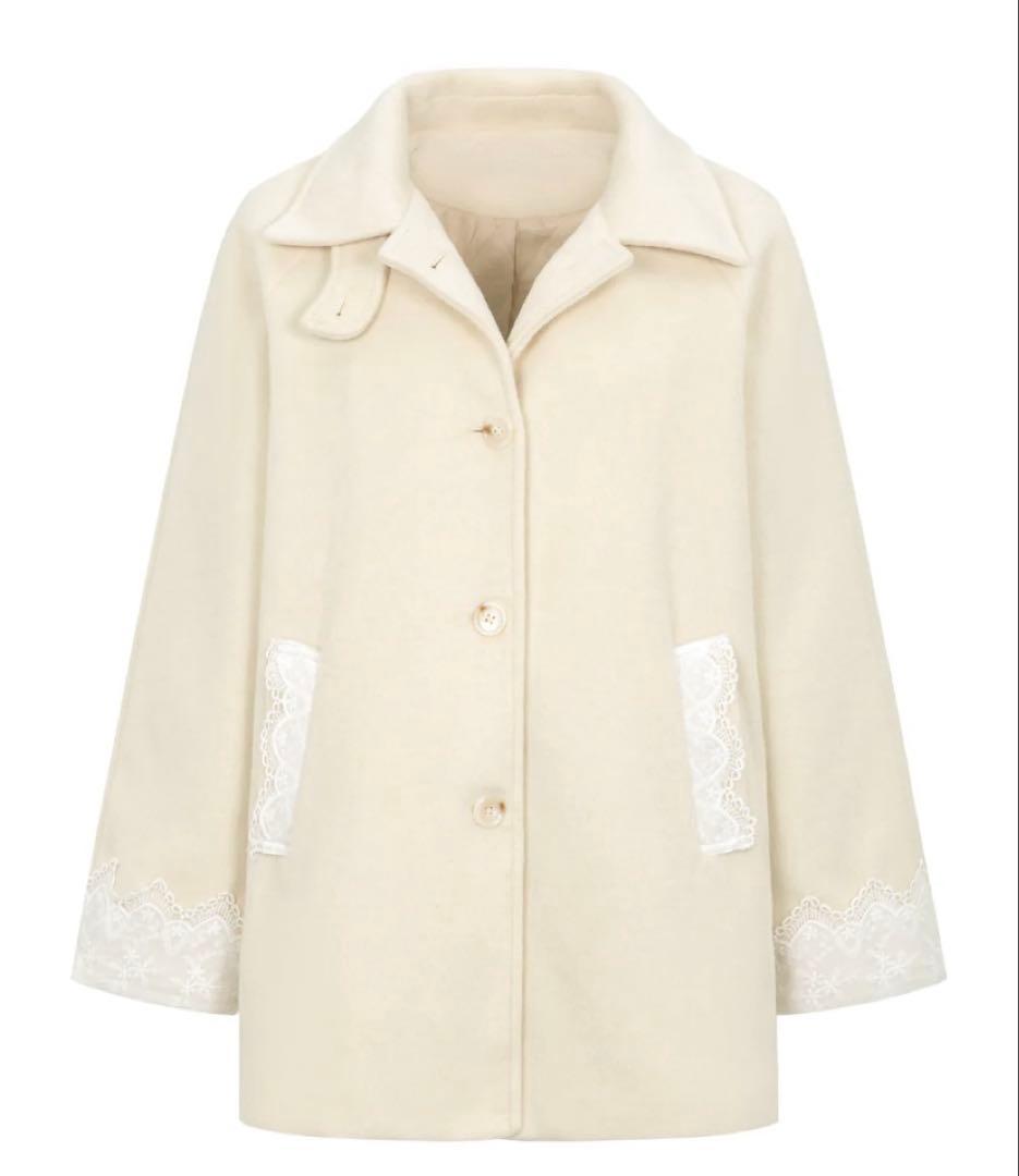 ジャケット・アウター muguet romantic milky midi coat (ivory)