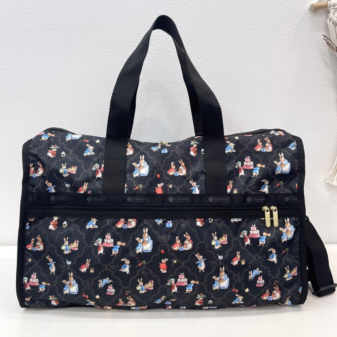 レスポートサック ピーターラビット ボストンバッグ ブラック ポーチ付き