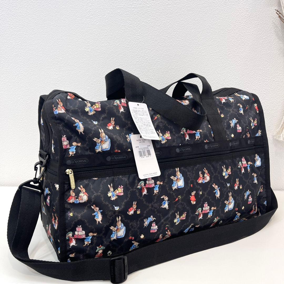 レスポートサック ピーターラビット ボストンバッグ ブラック ポーチ付き