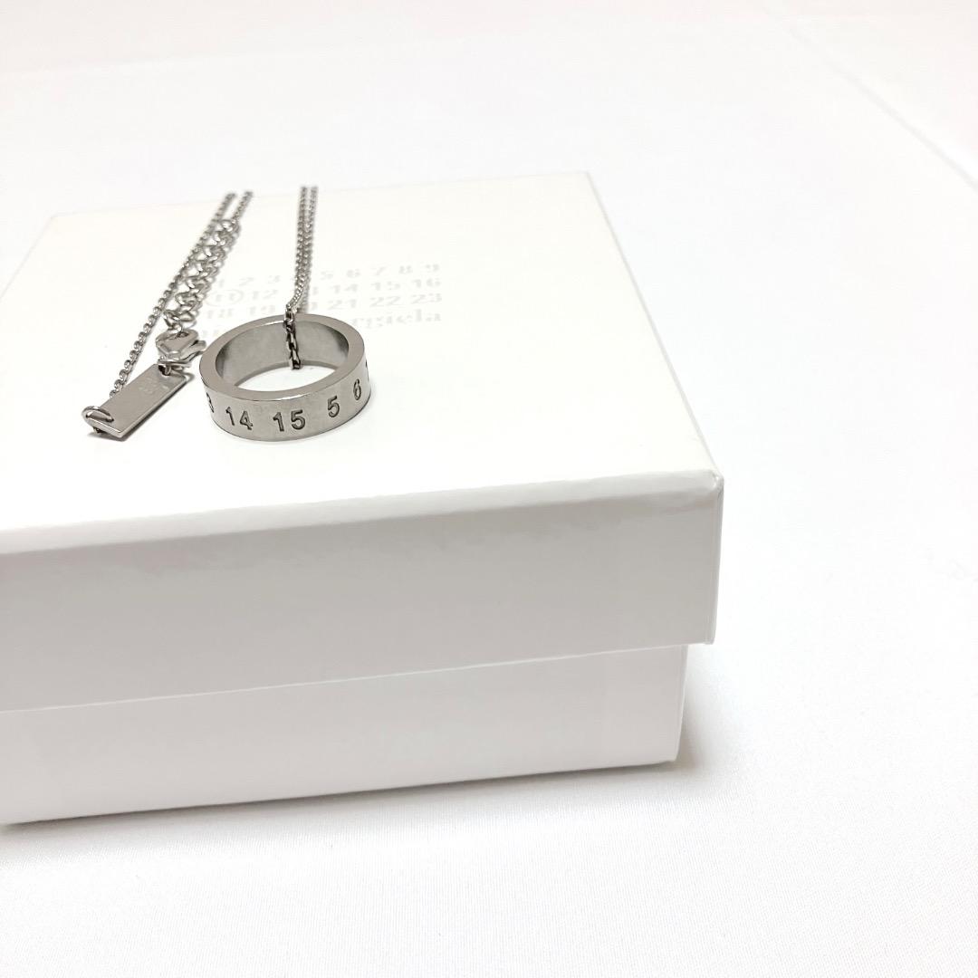 新品 25ss マルジェラ ナンバリングリングネックレス 銀シルバー 18297
