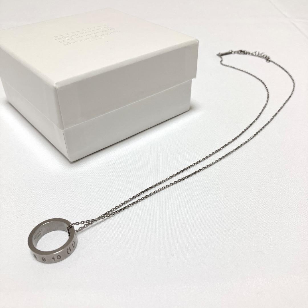 新品 25ss マルジェラ ナンバリングリングネックレス 銀シルバー 18297