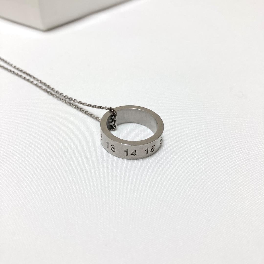 新品 25ss マルジェラ ナンバリングリングネックレス 銀シルバー 18297