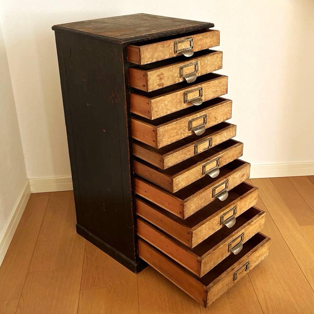 古道具　小引き出し　10杯　木製　小物入れ アンティーク