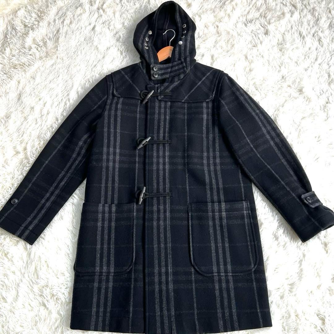 【希少】バーバリーブルーレーベル　ダッフルコート　全面チェック　ウール