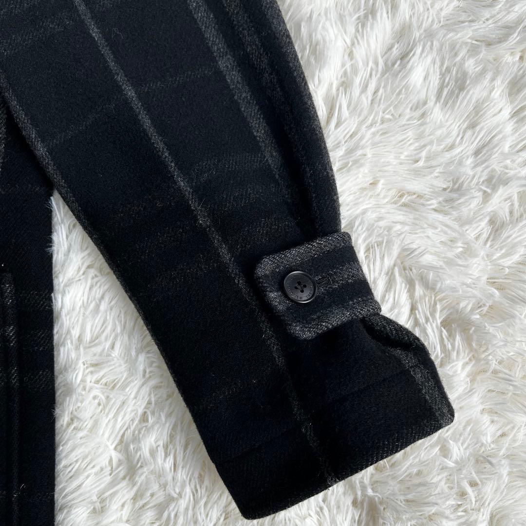 【希少】バーバリーブルーレーベル　ダッフルコート　全面チェック　ウール