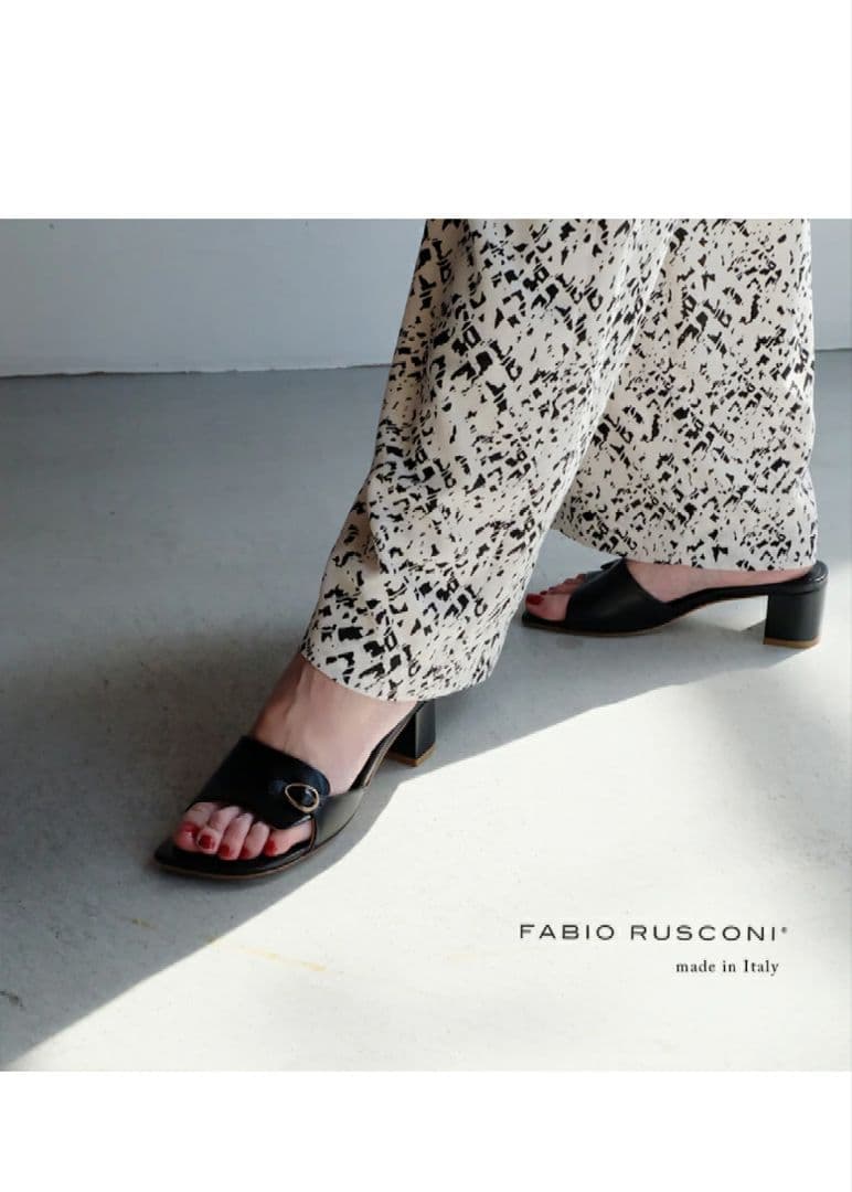 【美品】39 ファビオルスコーニ ミュール サンダル ブラック 24cm