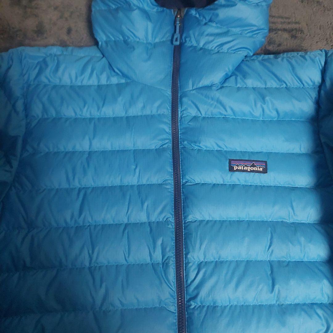 patagonia ダウンセーター フーディー STY8470 FA14 青 M