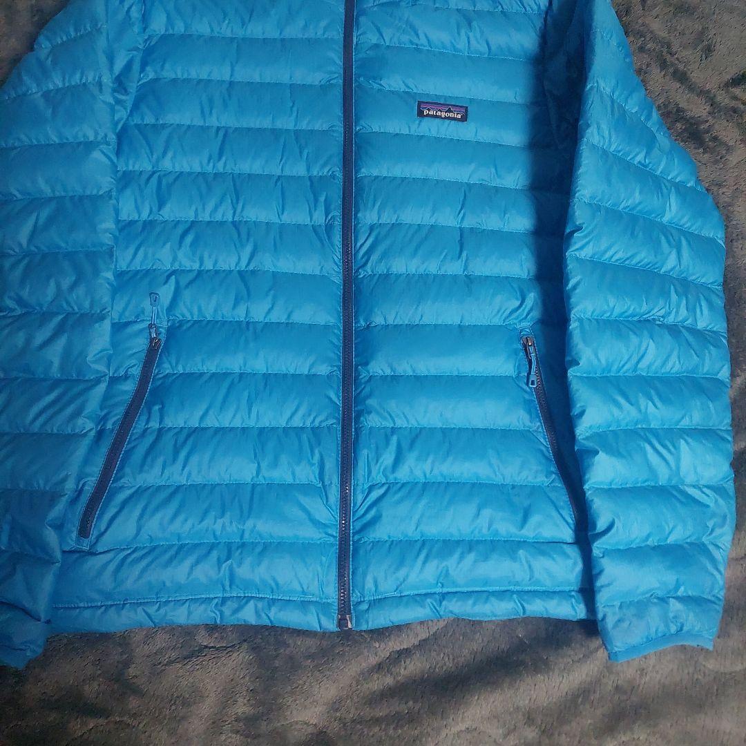 patagonia ダウンセーター フーディー STY8470 FA14 青 M
