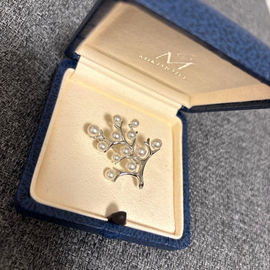 ミキモト　MIKIMOTO 幸福の木　アコヤ真珠　ブローチ