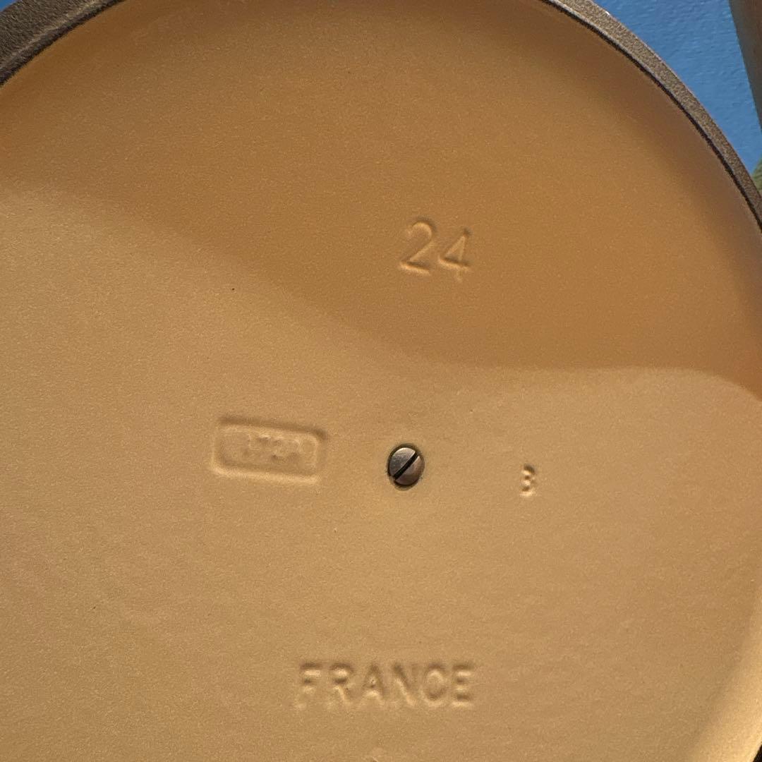 LE CREUSET ル・クルーゼ オレンジ 鋳鉄製 両手鍋 24cm