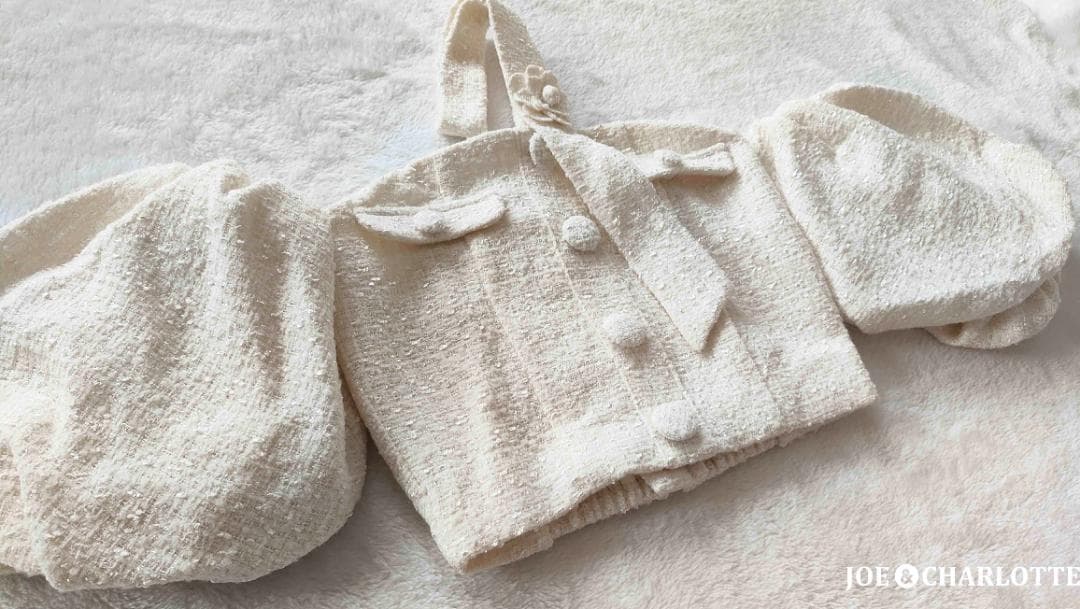 ダーリッチ darich ホルターネックオフショルツイードトップス ホワイト