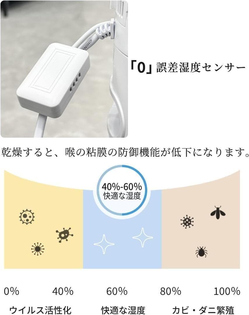 【M3112-101-70】加湿器 8L 大容量 超音波式 タワー式