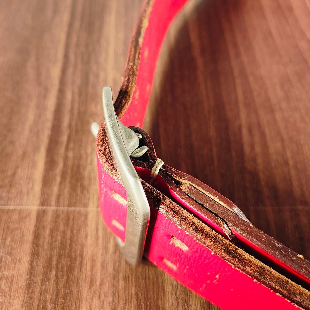 【ヴィンテージ】EVISU　恵比寿屋 高級極厚ドレスベルト 赤艶本革日本製正規品