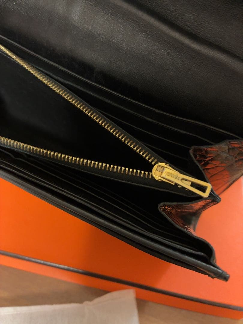こいみん　正規品　HERMES クロコダイルレザー 長財布　①