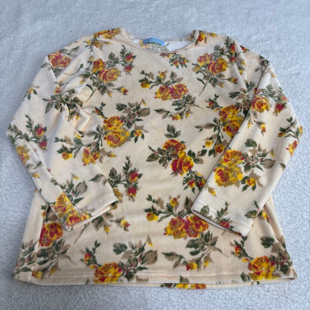 キッドブルー　パジャマ　ルームウェア　セットアップ　ストレッチ　花柄　肌触り◎