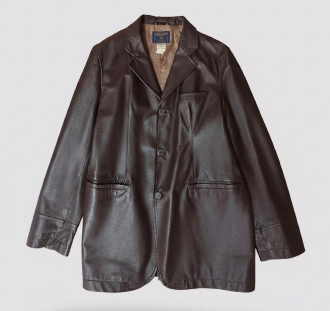 ウールリッチ　本革　テーラードジャケット　ブラウン　ビッグサイズ　美品