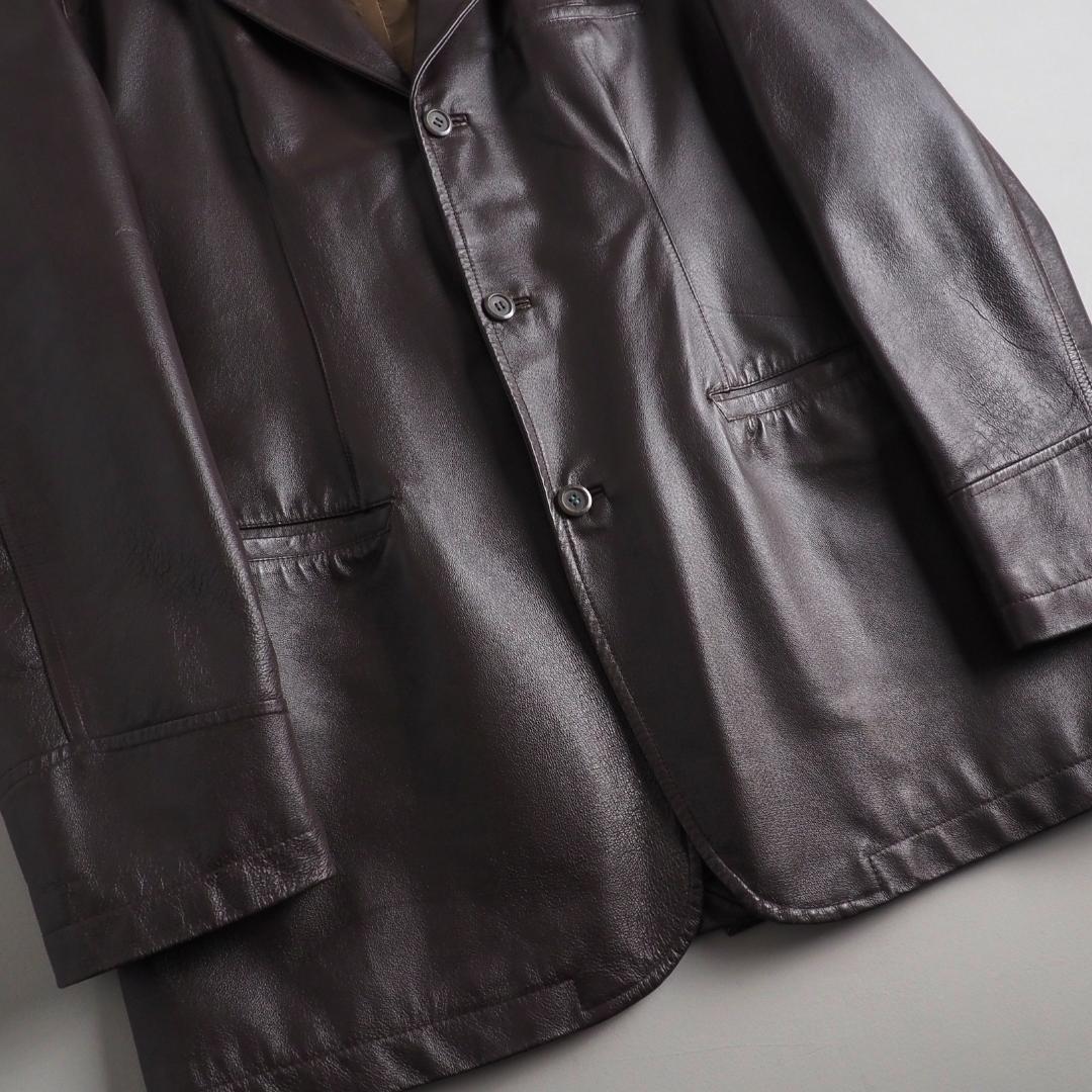 ウールリッチ　本革　テーラードジャケット　ブラウン　ビッグサイズ　美品