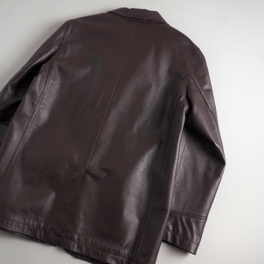 ウールリッチ　本革　テーラードジャケット　ブラウン　ビッグサイズ　美品