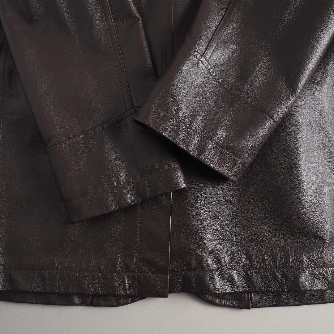 ウールリッチ　本革　テーラードジャケット　ブラウン　ビッグサイズ　美品