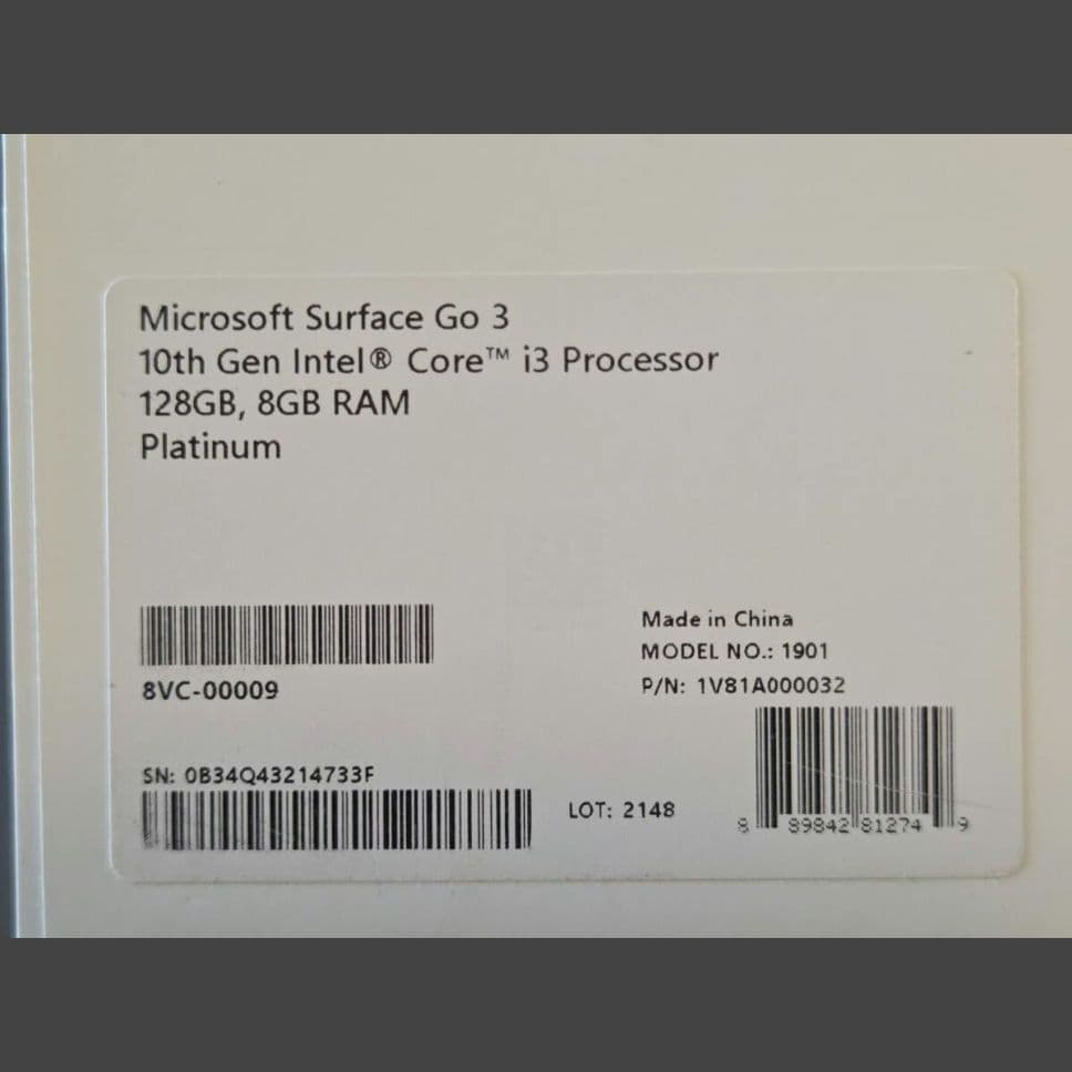 Microsoft Surface Go3 LTE　Core i3　128GB