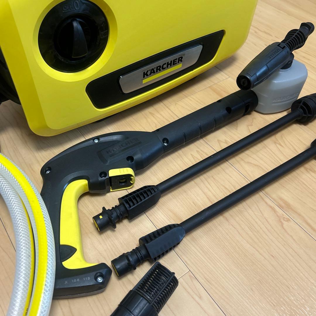 美品　高圧洗浄機 ケルヒャーK2サイレント 自吸・水道兼用ホースセット3m付き